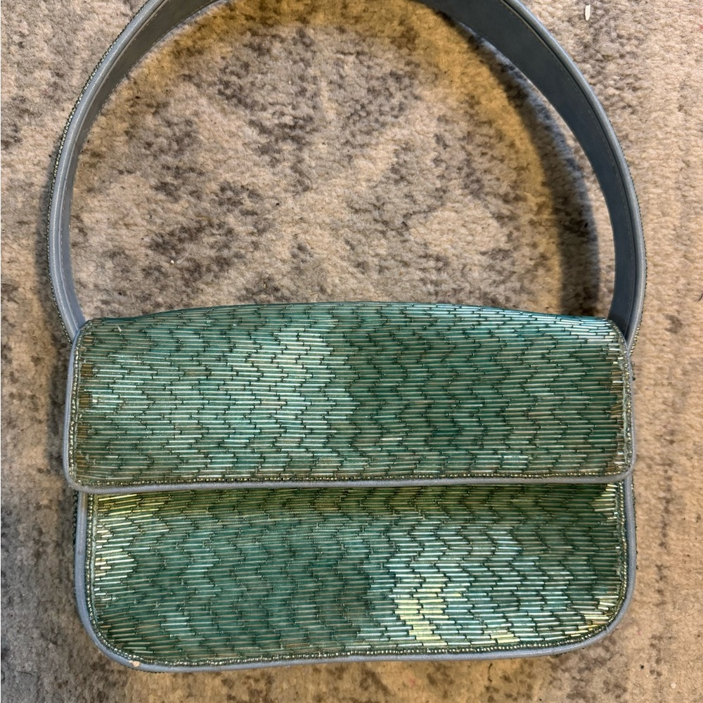 Staud Tommy Beaded Bag in French Blue